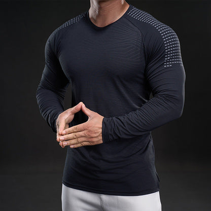 Herren Langarmshirt atmungsaktiv Mesh Funktionsshirt Sportlich