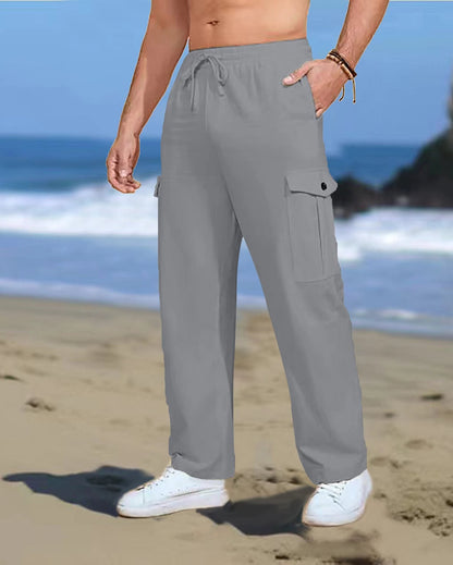 Herren Cargo-Hose Elastisch mit Taschen Sportlich