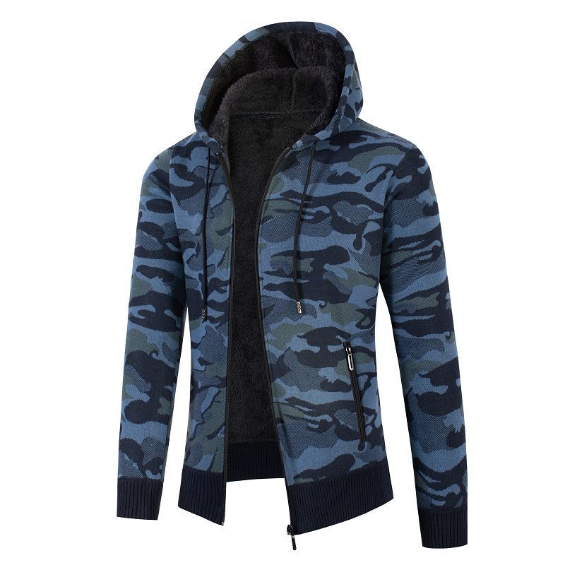 Herren Camouflage Jacke Fleece Warm Lässig