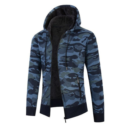 Herren Camouflage Jacke Fleece Warm Lässig