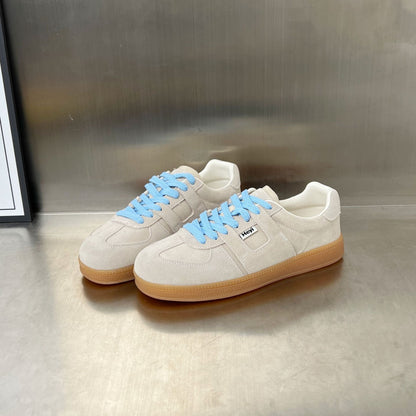 Damen Sneaker Sportlich Weich Wildleder Schnürsenkel