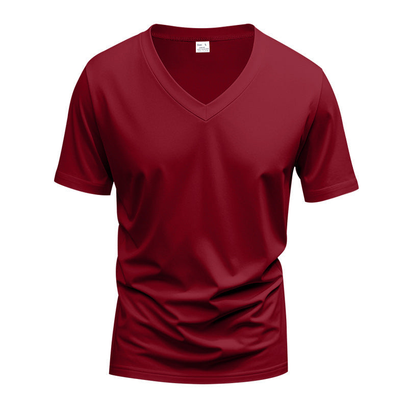 Herren T-Shirt V-Ausschnitt atmungsaktiv Sportlich