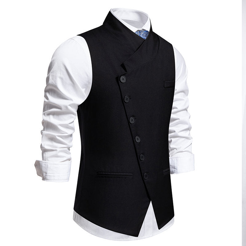 Herren Anzugweste Elegant Asymmetrisch Modern Schnitt