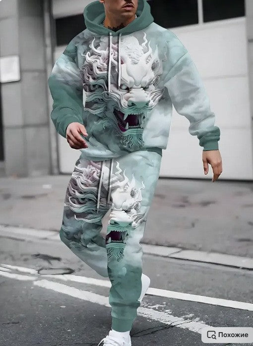 Herren Hoodie Set mit coolem Grafikdesign Berlin Streetwear
