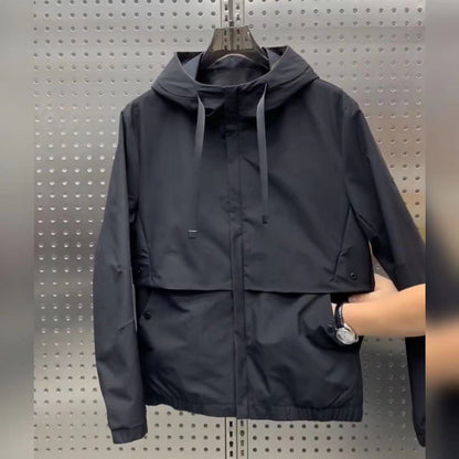 Herren Freizeitjacke mit Kapuzen Kragen und Taschen Sportlich Modern