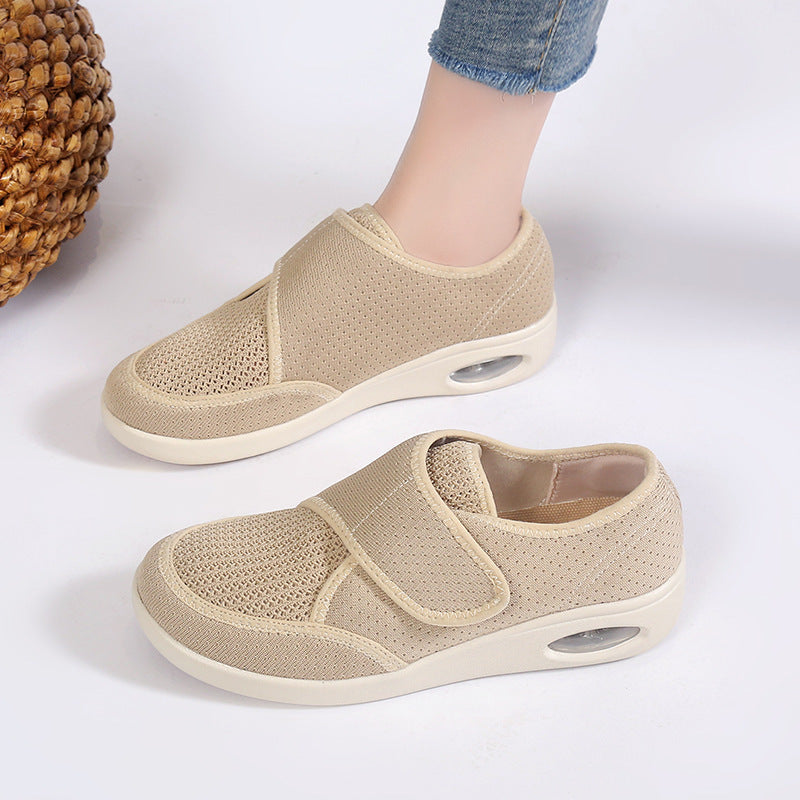 Damen Schuhe Bequem Atmungsaktiv Klettverschluss