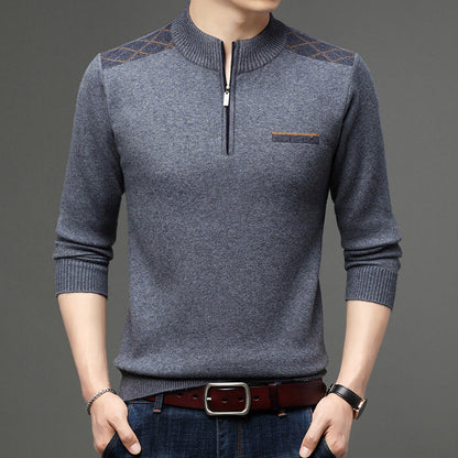 Eleganter Herren Pullover Halbzip Modern
