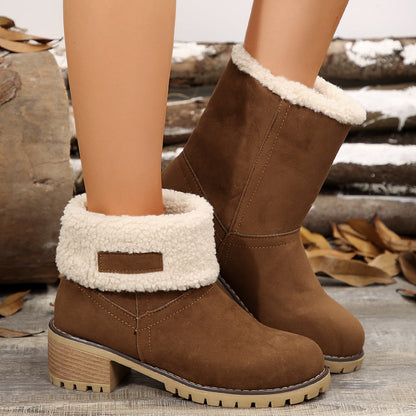 Damen Stiefeletten Warm Kuschelig Rutschfest