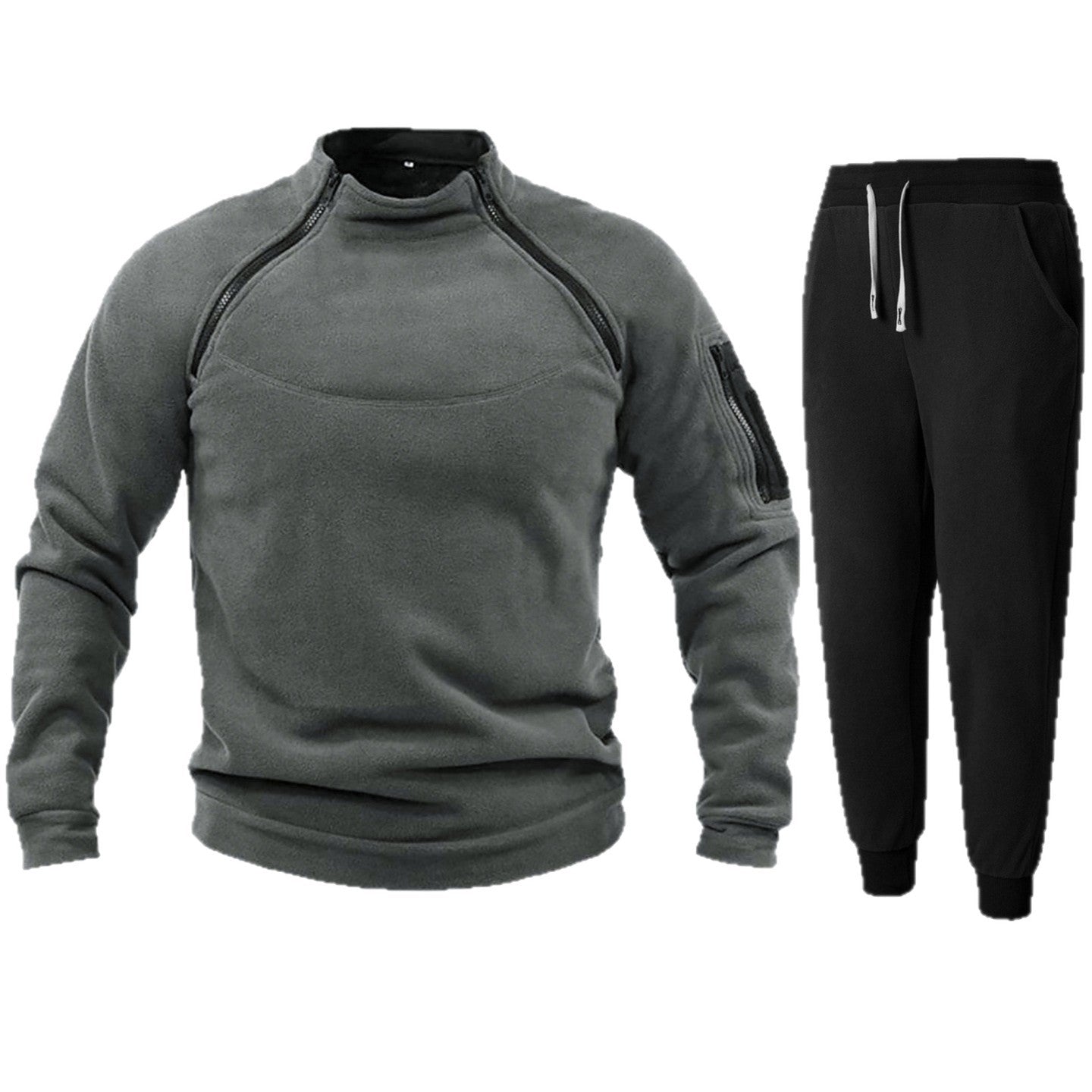 Funktionsjacke Herren Sport Fleecejacke mit elastischen Sporthosen