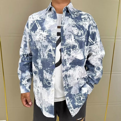 Herren Hemdjacke Modern mit trendigen Druckmustern
