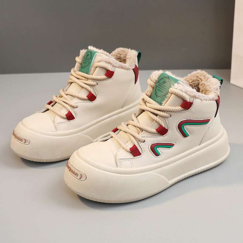 Damen Sneaker Hoch Flauschig Innenfutter Modisch