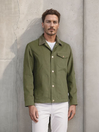 Herren Jacke Baumwolle Vielseitig Mit Taschen