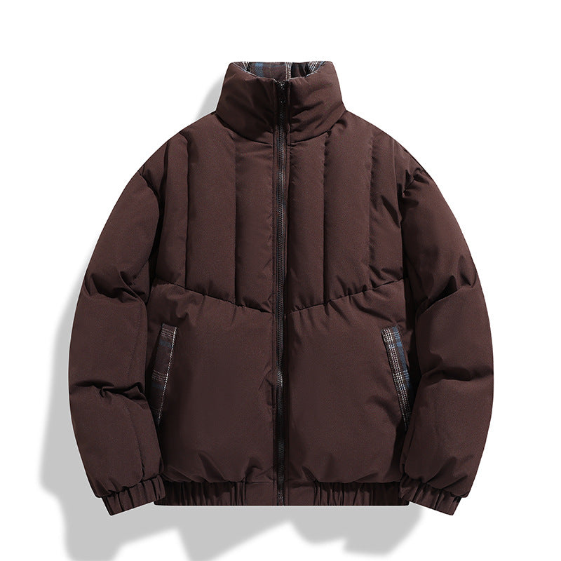 Herren Steppjacke Isoliert Warm mit Kragen und Taschen