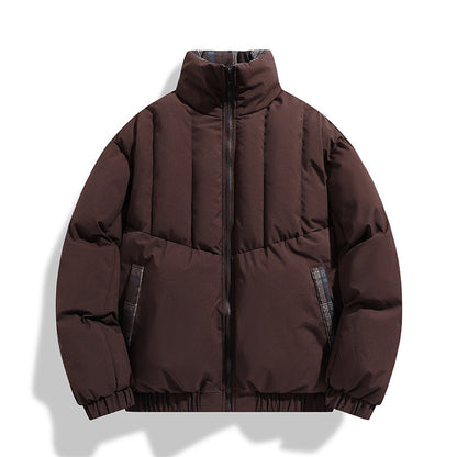 Herren Steppjacke Isoliert Warm mit Kragen und Taschen