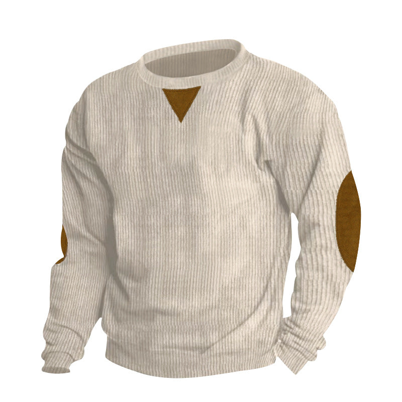 Herren Pullover Bequem Rundhals Struktur Optik