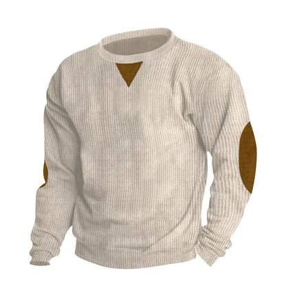 Herren Pullover Bequem Rundhals Struktur Optik