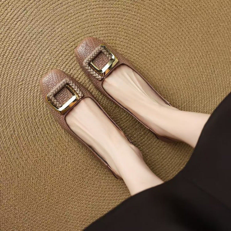 Damen Ballerinas Elegant Schnalle Komfortabel
