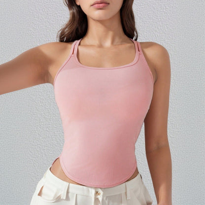 Damen Sport-Top Crop-Top mit dünnen Trägern Fitness