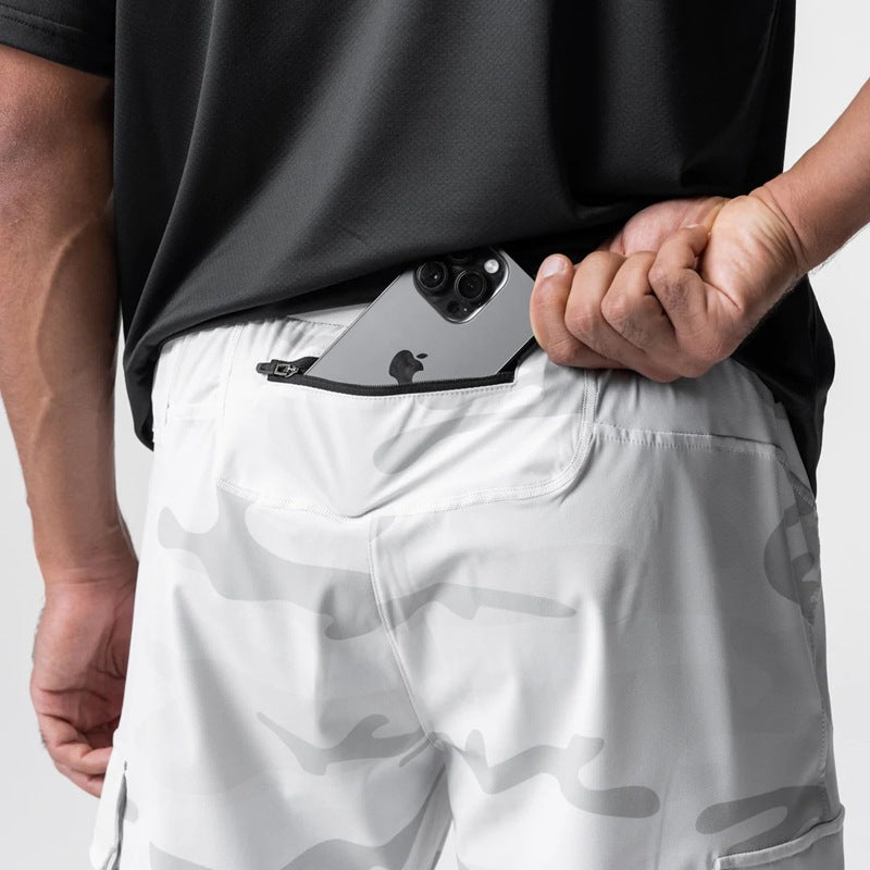 Herren Camo Joggerhosen Cargo Bequem Grün