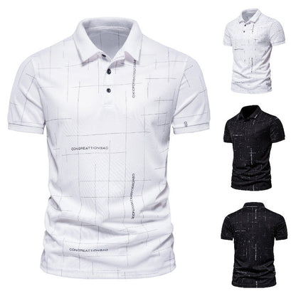 Herren Polohemd Modern Grafik Print Slim Fit