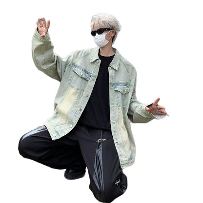 Lässige Herren Damen Jeansjacke Oversize Modern mit Taschen