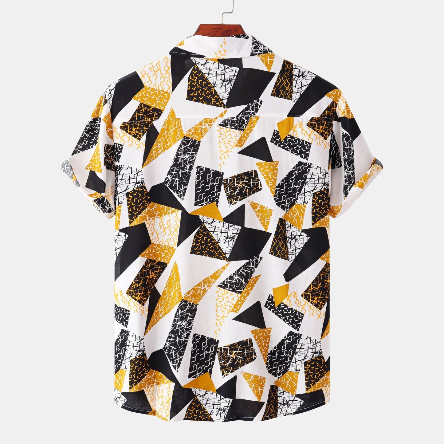 Herren Hemd Kurzarm atmungsaktiv Modern Geometrisch