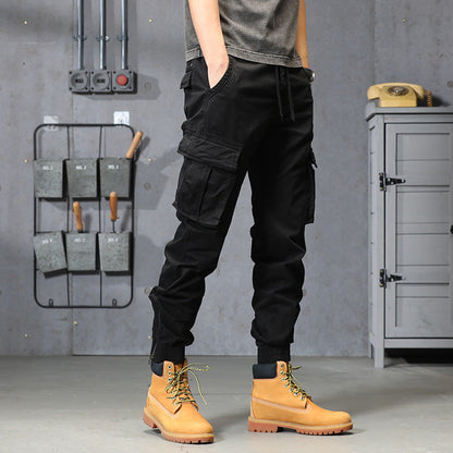 Herren Cargo-Hosen Elastischer Bund Bequem Grün