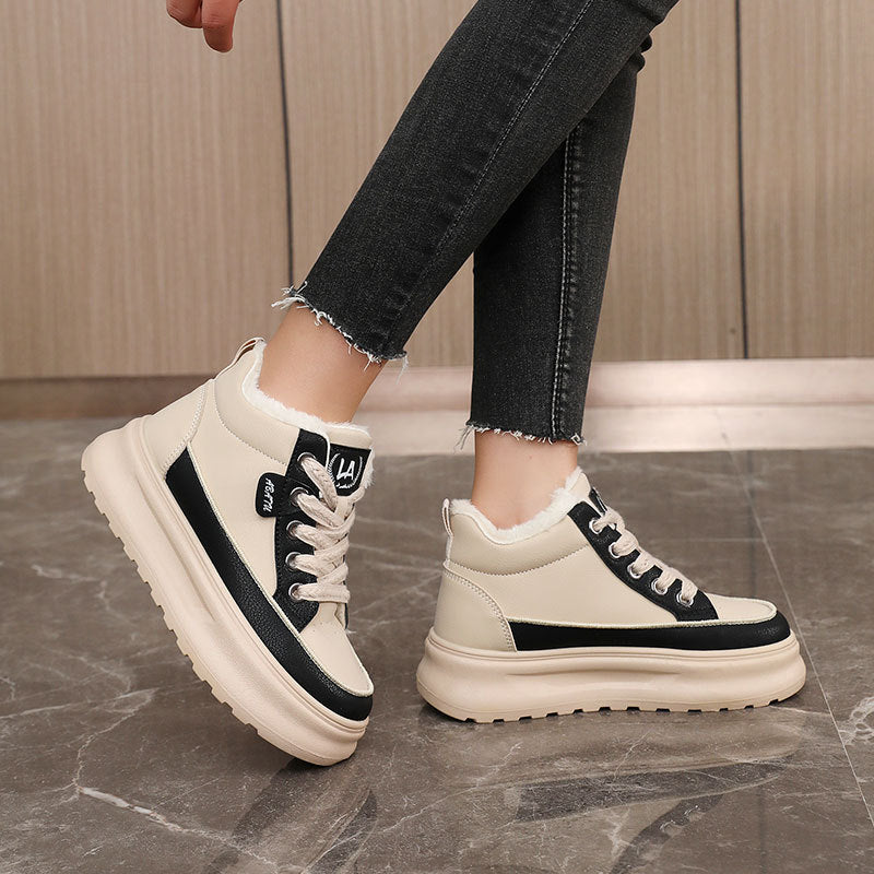Damen Sneaker Warm Bequem Flauschig Innenfutter