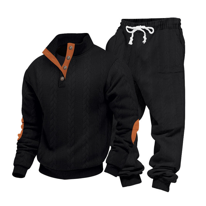 Herren Strickpullover Jogginganzug Set Bequem Warm