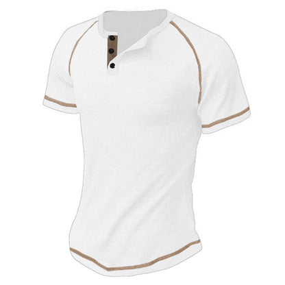 Herren Kurzarm-Shirt Modern mit Struktur und Kontrast