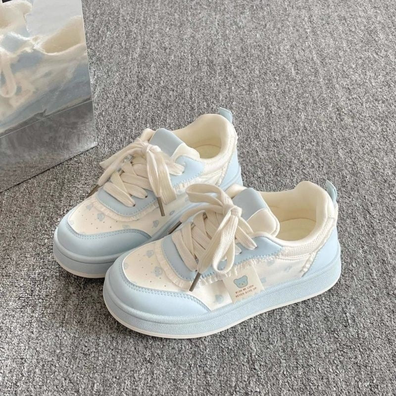 Damen Schnürsneaker Weich Bequem Verspielt