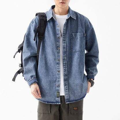 Herren Denim-Jacke Lässig Mit Tasche Modern