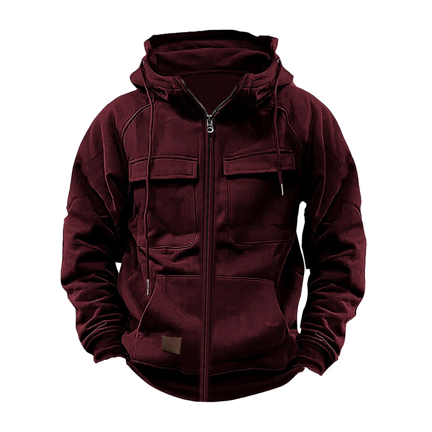 Herren Kapuzenjacke Multifunktional Reißverschluss Taschen