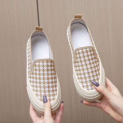 Damen Sneaker Slip-On Karo Flexi Fußbett Modern