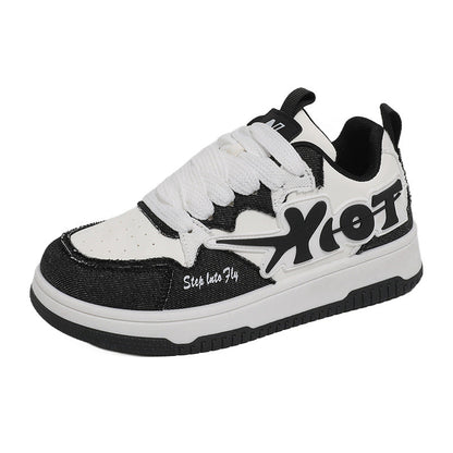 Damen Sneaker Sportlich Denim Look Bequem