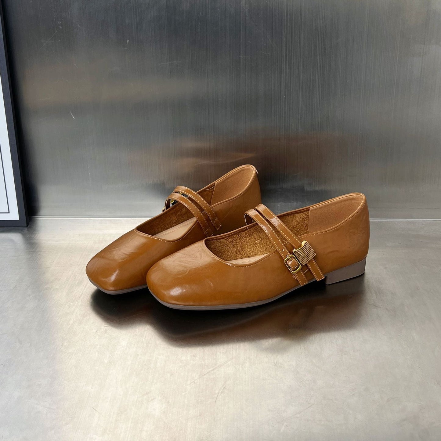 Damen Ballerinas Elegante Riemenschuhe Komfort Innensohle