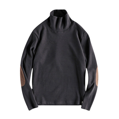 Hochwertige, elegante Stehkragenpullover mit kontrastierenden Ellbogenpatches BerlinGlamour für den anspruchenden Onlineshop.