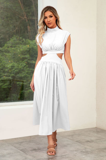 Sommerkleid Damen Cut-Out Halskragen Modern