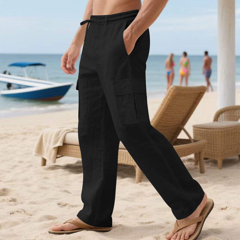 Herren Strandhose Bequem Mit Taschen Elastisch