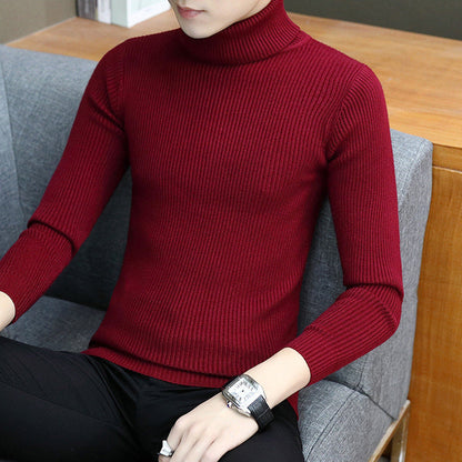 Herren Rollkragenpullover Eleganter Rippstrick Modern