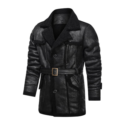 Lederjacke Herren Teddyfutter Warm Winter