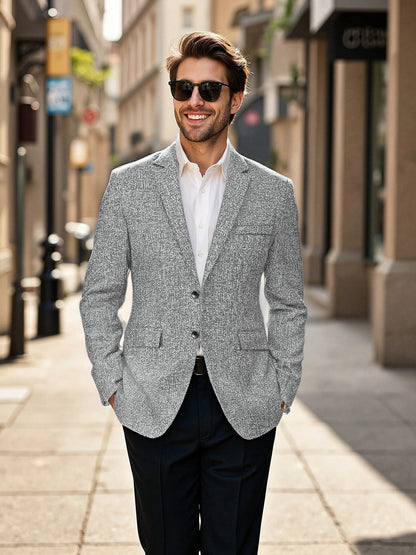Herren Blazer Modisch Strukturiert Slim Fit