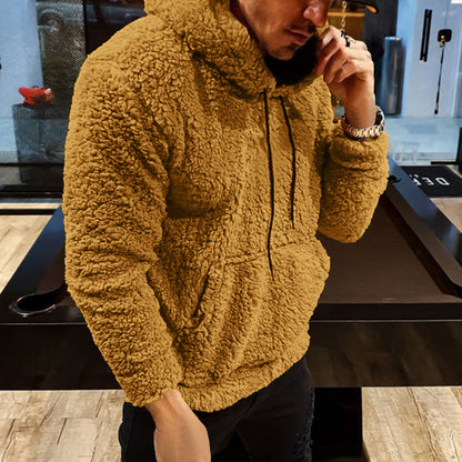 Herren Fleece Hoodie Warm Kuschelig Grau