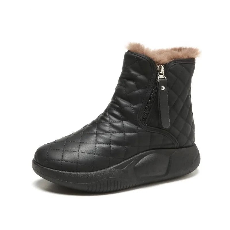 Damen Winterstiefel Gefüttert Warm mit Reißverschluss