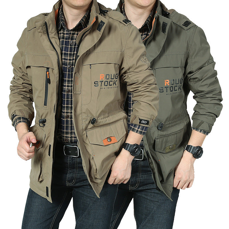 Herren Outdoor-Jacke mit Kapuze und Taschen Wasserabweisend - BerlinGlamour