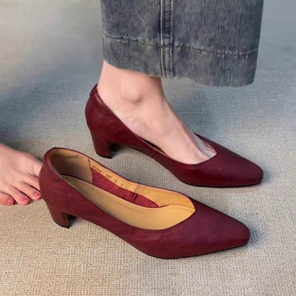 Damen Pumps Elegante Schuhe mit V-Ausschnitt Bequem - BerlinGlamour