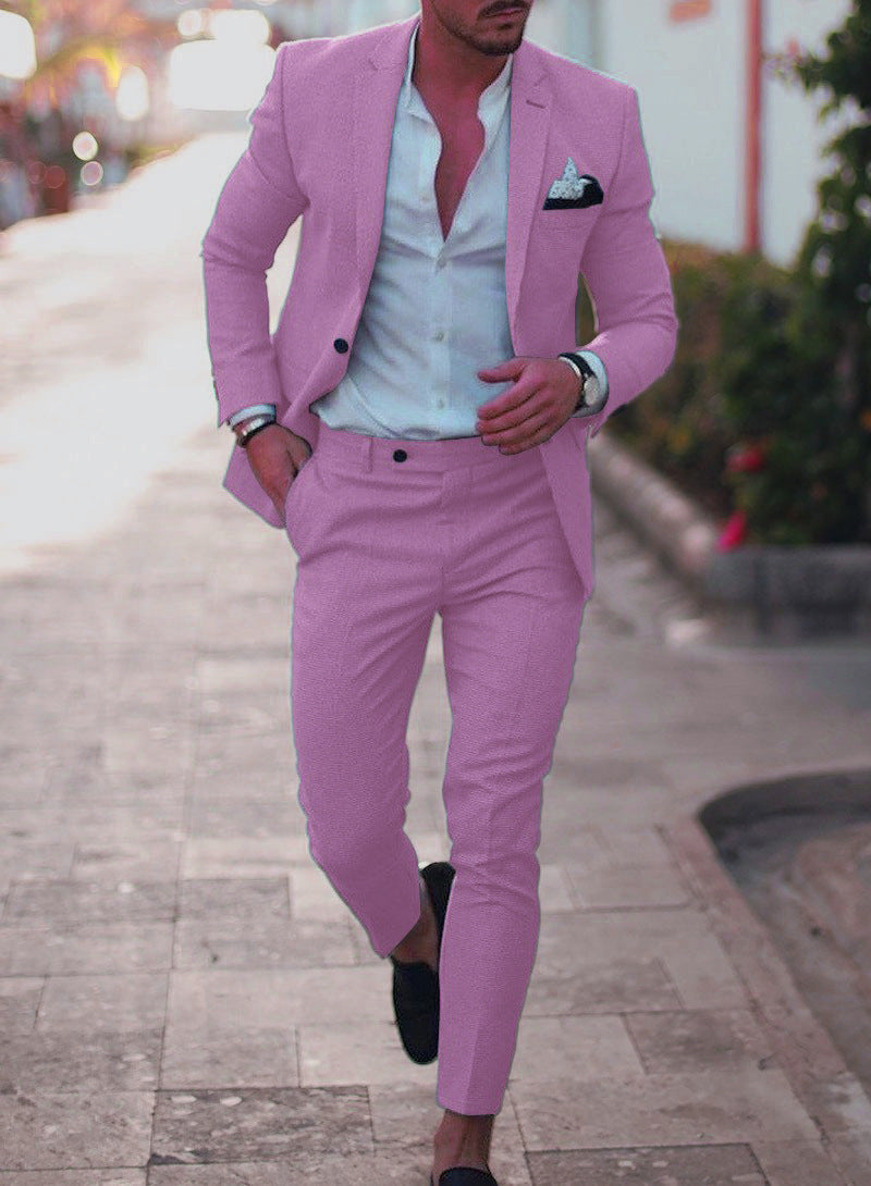 Herrenanzug Zweiteilig Slim Fit Business Anzug