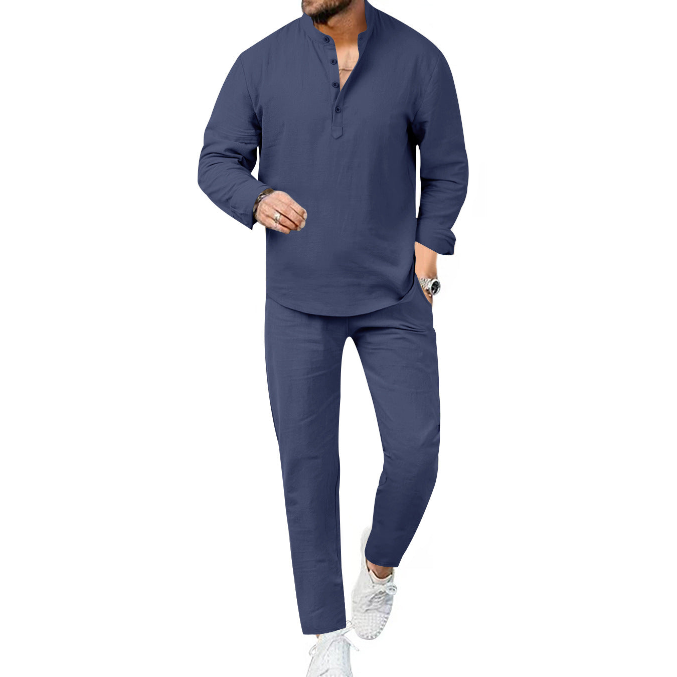 Herren Freizeitanzug Modern atmungsaktiv Knopfleisten Design