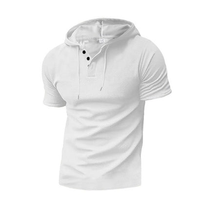 Herren Poloshirt Kapuze Strukturiert Modern Trendy
