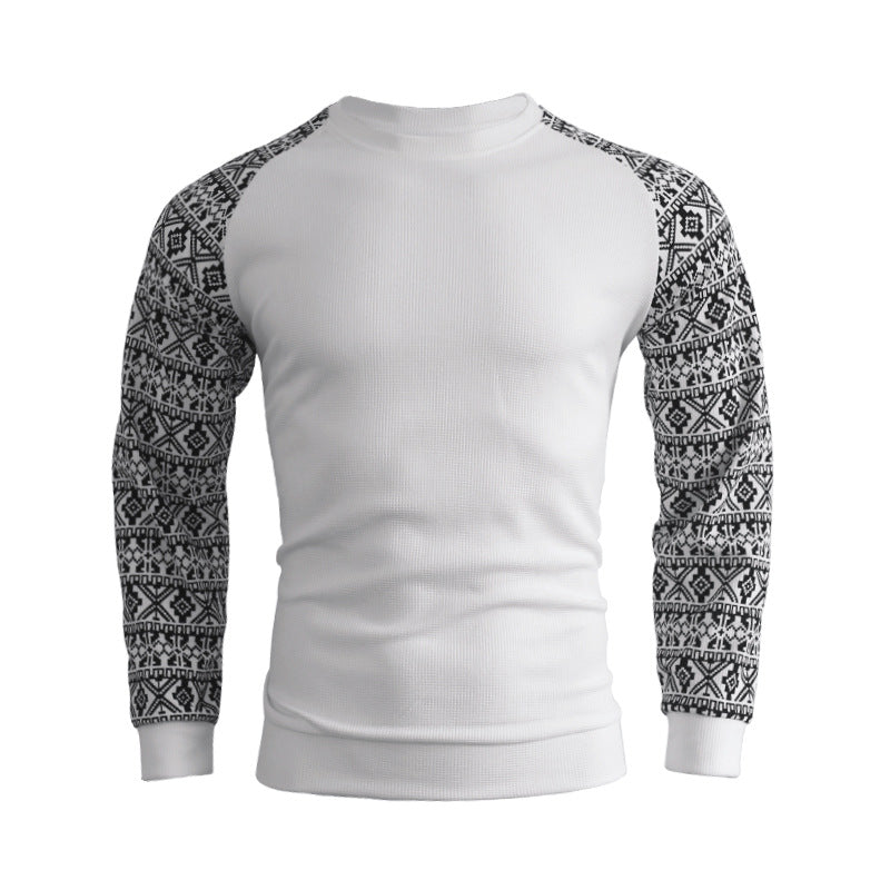 Herren Pullover Langarm Modern Rundhals mit Muster - BerlinGlamour